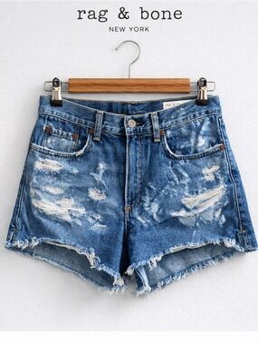 RAG & BONE Distressed Denim Cutoff Shorts Frayed Hem 27